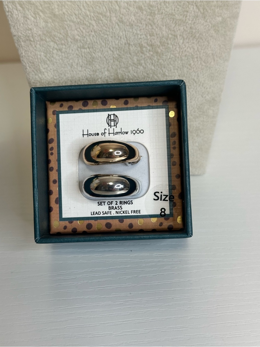 House of Harlow 1960 Shiny Gold Dome Ring Duo